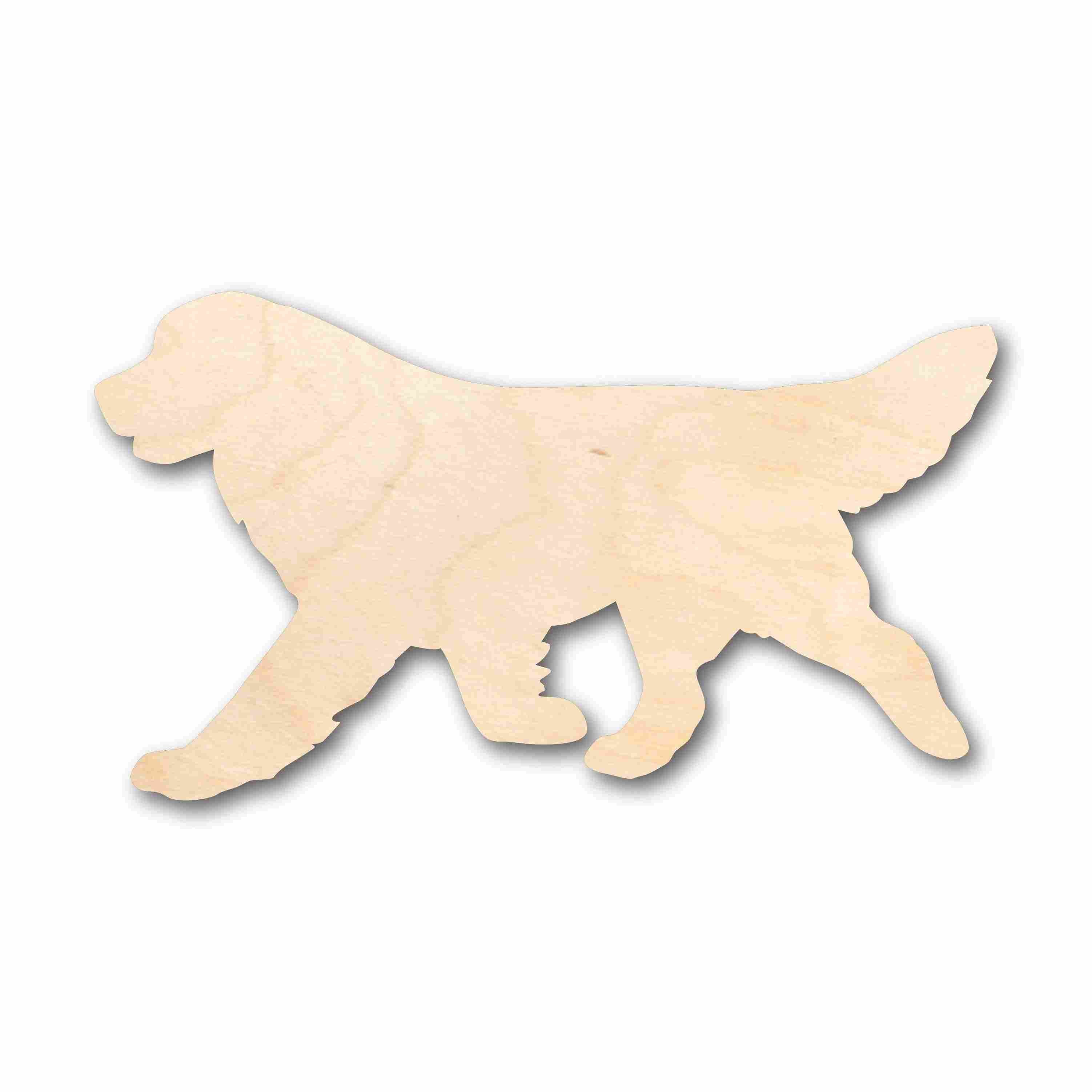 Unfinished Wood Golden Retriever Dog Silhouette - Craft- up to 24
