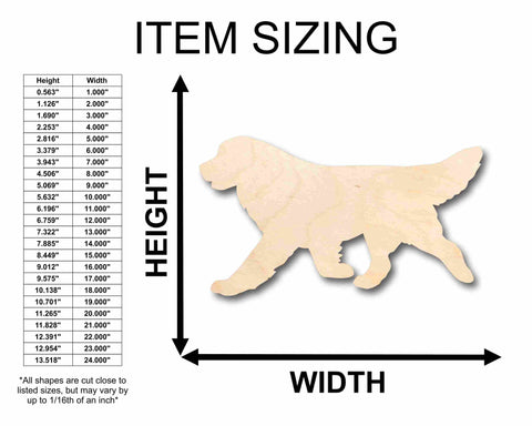 Unfinished Wood Golden Retriever Dog Silhouette - Craft- up to 24" DIY