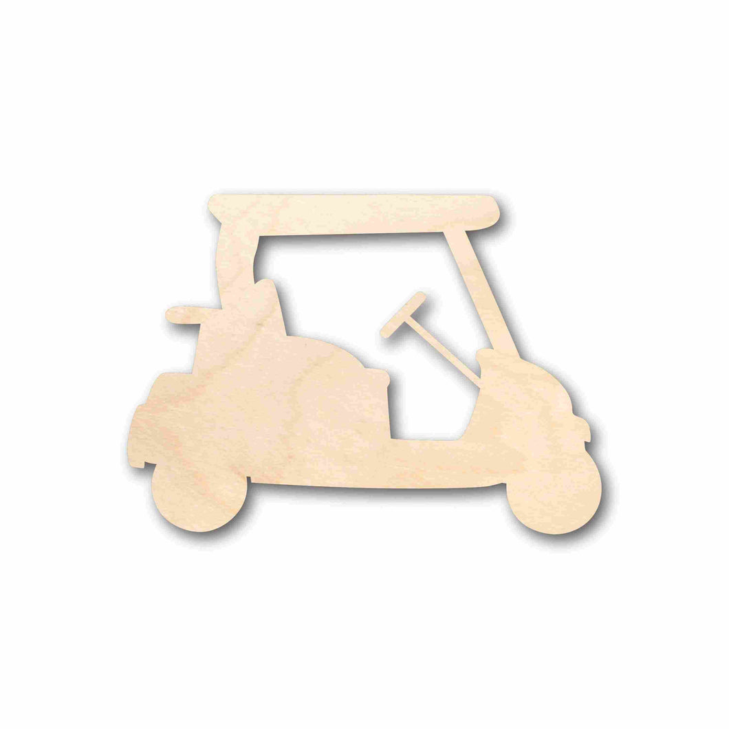 Unfinished Wood Golf Cart Silhouette - Craft- up to 24