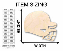 Load image into Gallery viewer, Unfinished Wood Baseball Helmet Silhouette - Craft- up to 24&quot; DIY
