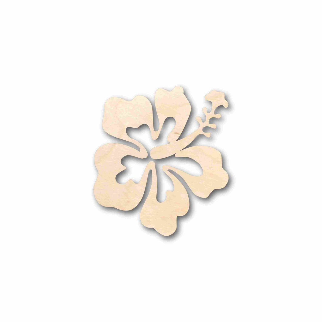 Unfinished Wood Hibiscus Flower Silhouette - Craft- up to 24