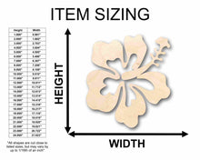 Load image into Gallery viewer, Unfinished Wood Hibiscus Flower Silhouette - Craft- up to 24&quot; DIY
