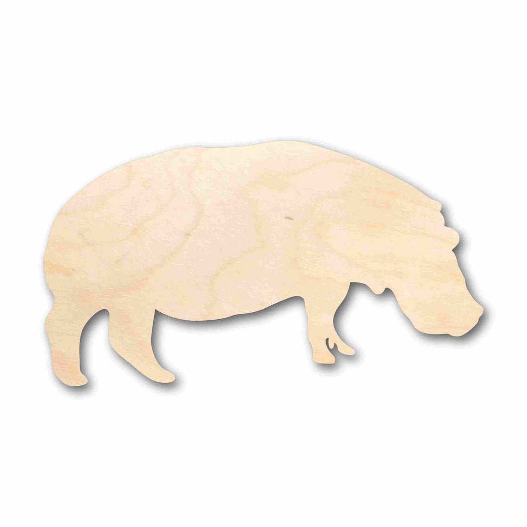 Unfinished Wood Hippopotamus Hippo Silhouette - Craft- up to 24