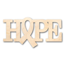 Load image into Gallery viewer, Unfinished Wood Hope Ribbon Script Shape - Craft - up to 36&quot; DIY
