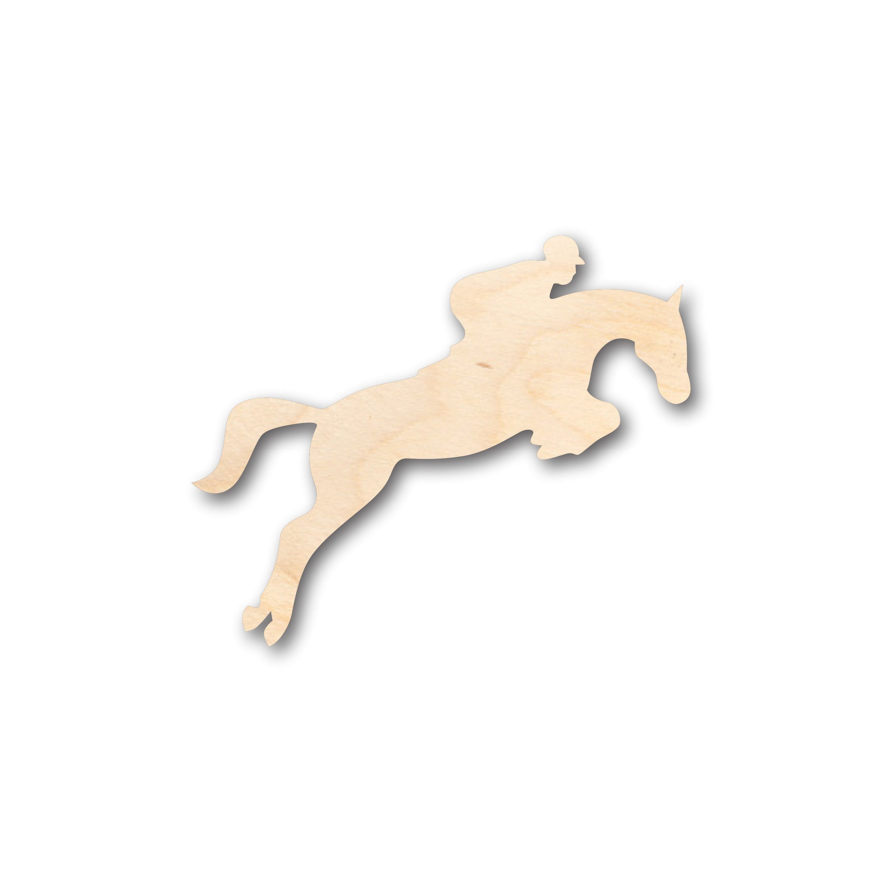 Unfinished Wood Jumping Horse with Rider Shape - Craft - up to 36
