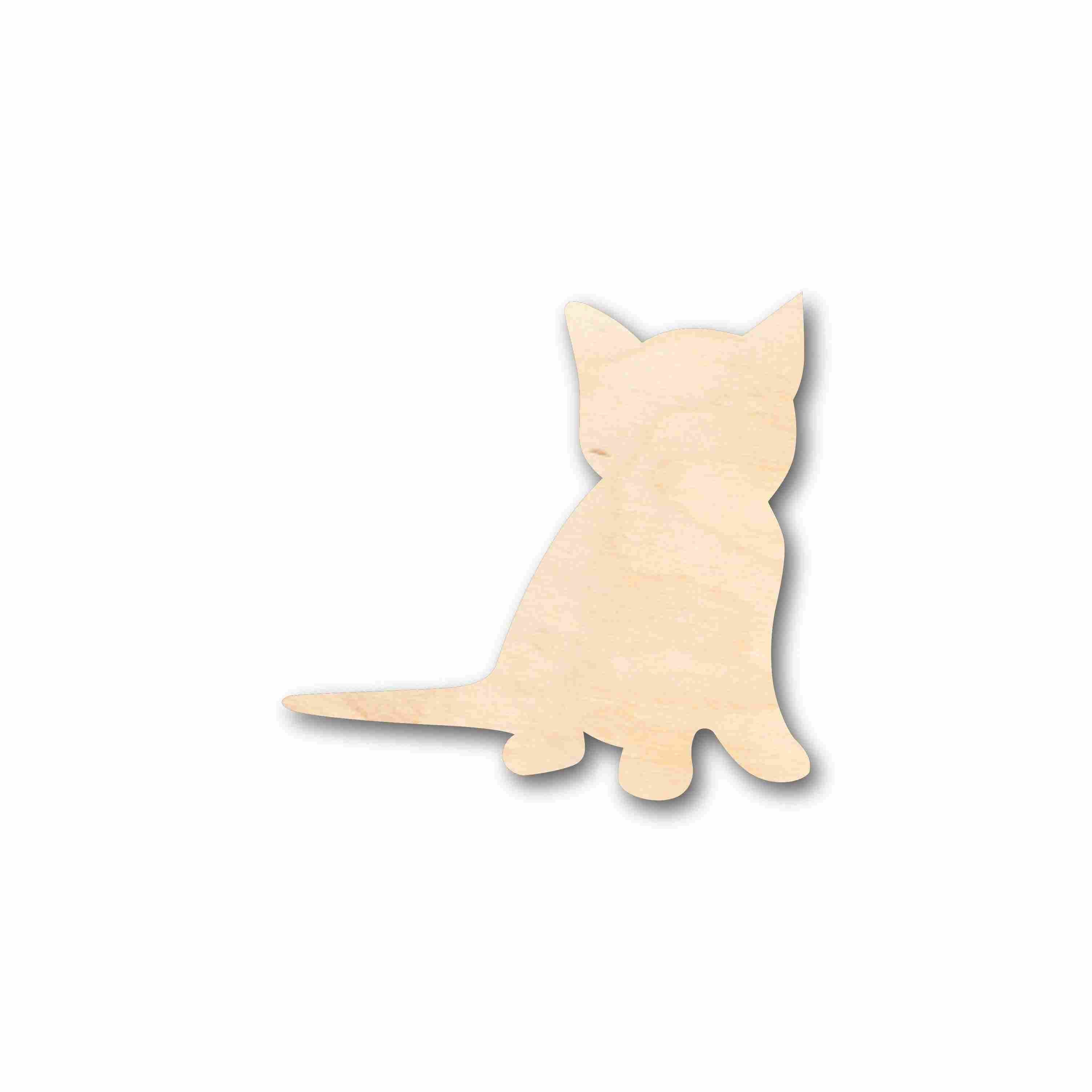 Unfinished Wood Kitten Silhouette - Craft- up to 24