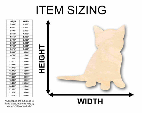 Unfinished Wood Kitten Silhouette - Craft- up to 24" DIY