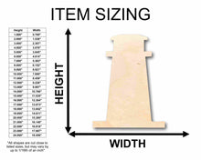Load image into Gallery viewer, Unfinished Wood Light House Silhouette - Craft- up to 24&quot; DIY

