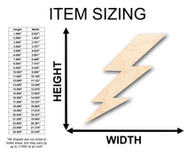 Load image into Gallery viewer, Unfinished Wood Lightening Bolt Shape - Craft - up to 36&quot; DIY
