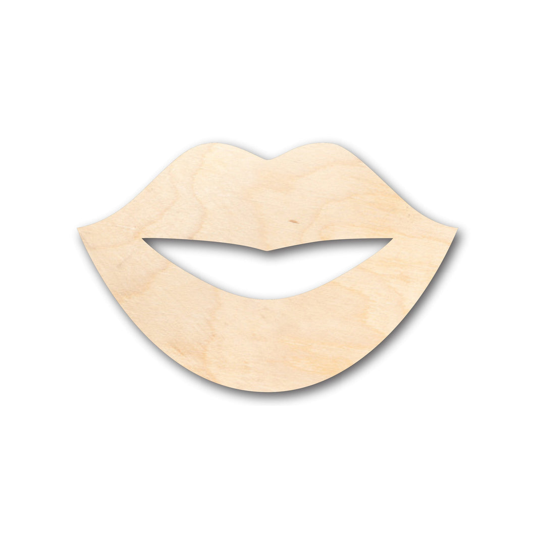 Unfinished Wood Lips Shape - Craft - up to 36