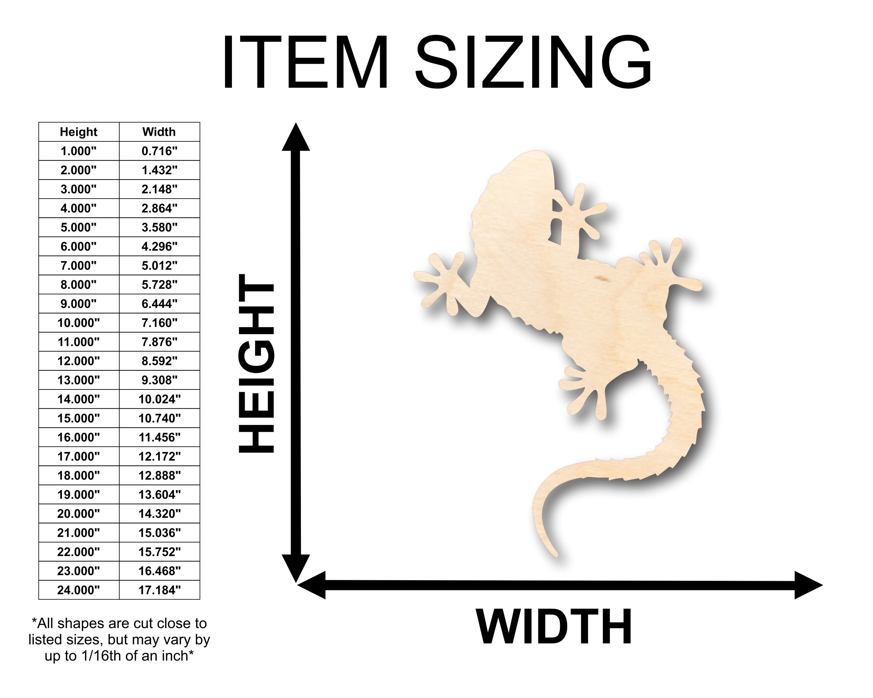 Unfinished Wood Lizard and Gecko Shape - Craft - up to 36