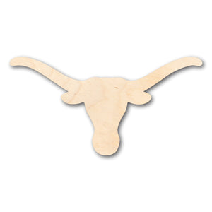 Unfinished Wood Longhorn Texas Western Shape - Craft - up to 36" DIY