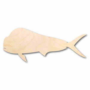 Unfinished Wood Mahi Fish Silhouette - Craft- up to 24" DIY