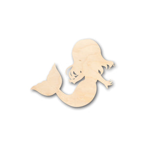 Unfinished Wood Mermaid Kid Young Cute Baby Shape - Craft - up to 36" DIY
