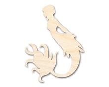 Load image into Gallery viewer, Unfinished Wood Cute Mermaid Siren Silhouette - Craft - up to 36&quot; DIY
