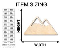 Load image into Gallery viewer, Unfinished Wood Mountain Peaks Shape - Craft - up to 36&quot; DIY
