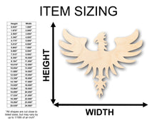 Load image into Gallery viewer, Unfinished Wood Phoenix Mythical Shape - Craft - up to 36&quot; DIY
