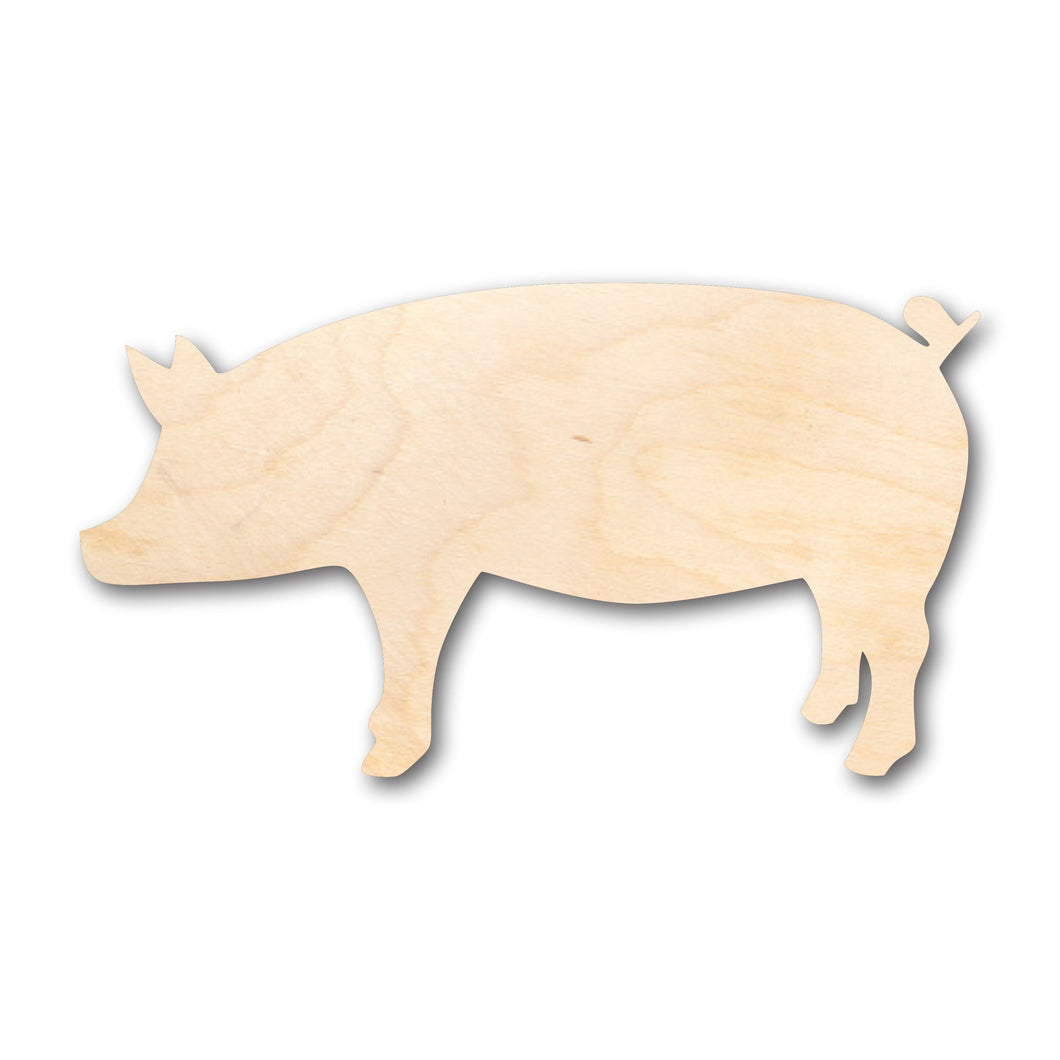 Unfinished Wood Pig Piglet Farm Animal Shape - Craft - up to 36