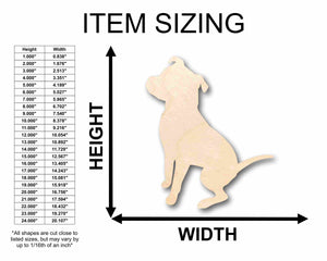 Unfinished Wood Pitbull Dog Silhouette - Craft- up to 24" DIY