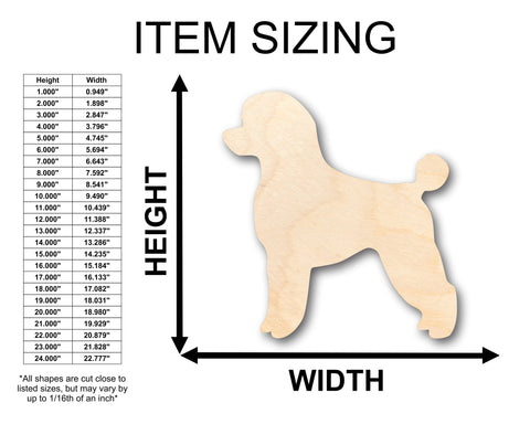 Unfinished Wood Poddle Dog Shape - Craft - up to 36" DIY