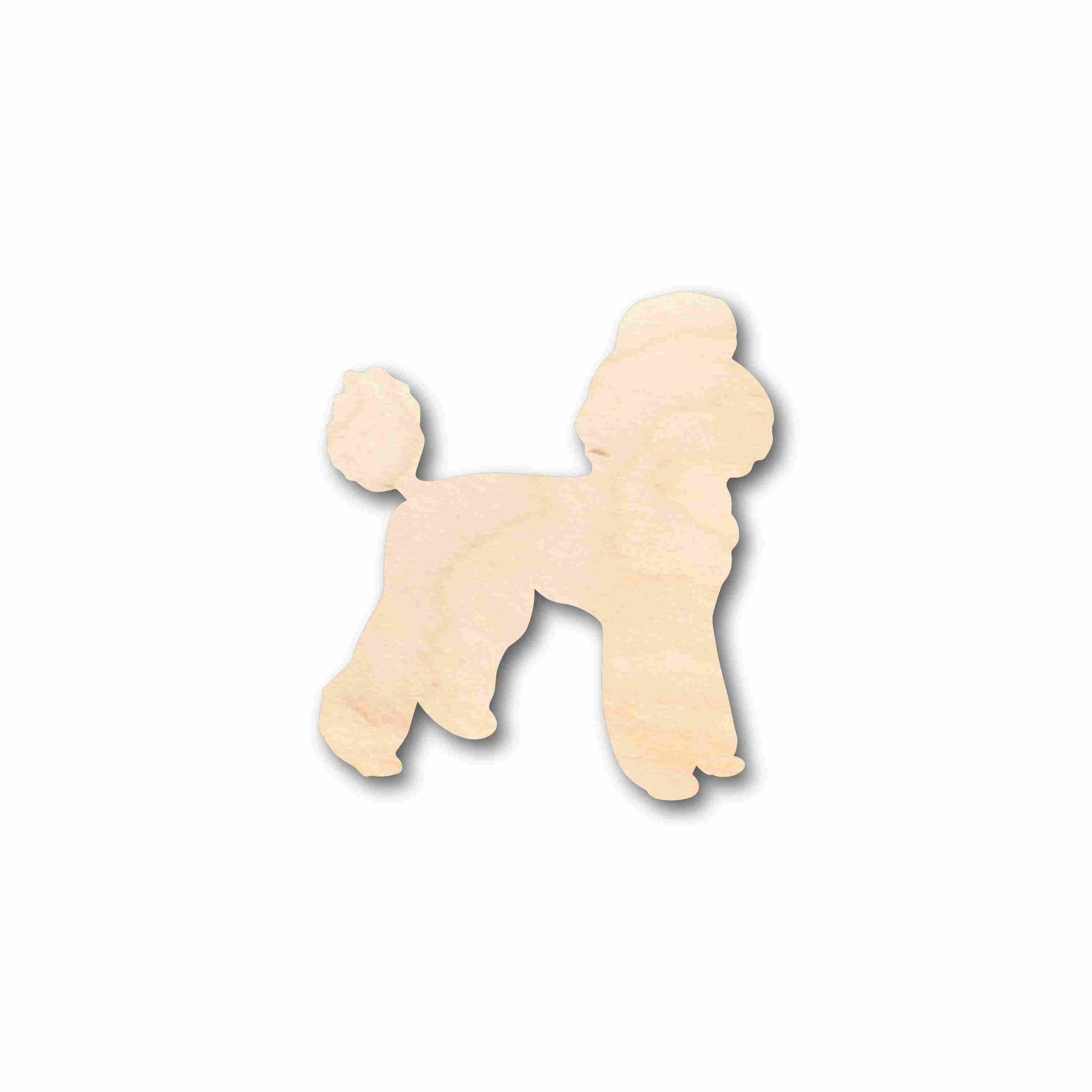 Unfinished Wood Poodle Dog Silhouette - Craft- up to 24