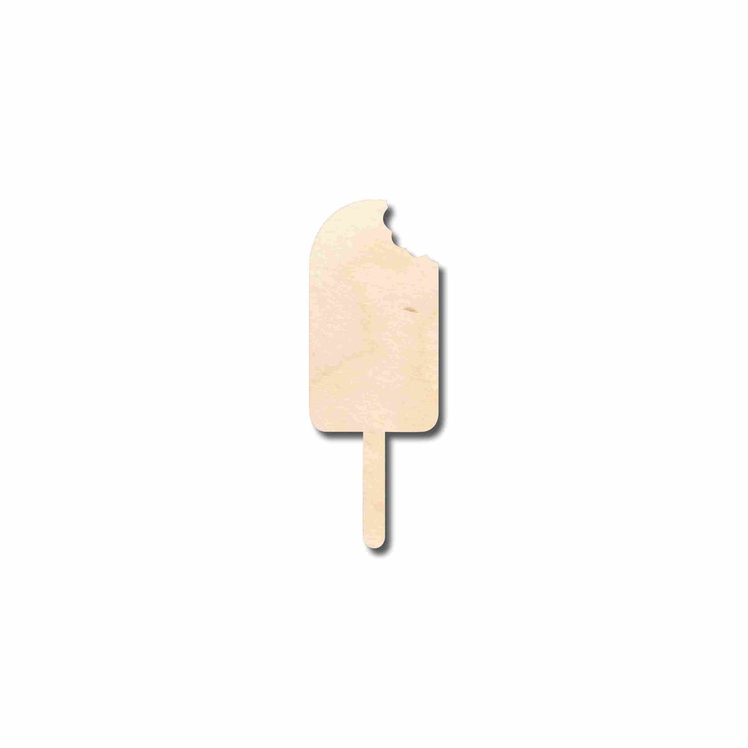 Unfinished Wood Popsicle with Bite Silhouette - Craft- up to 24