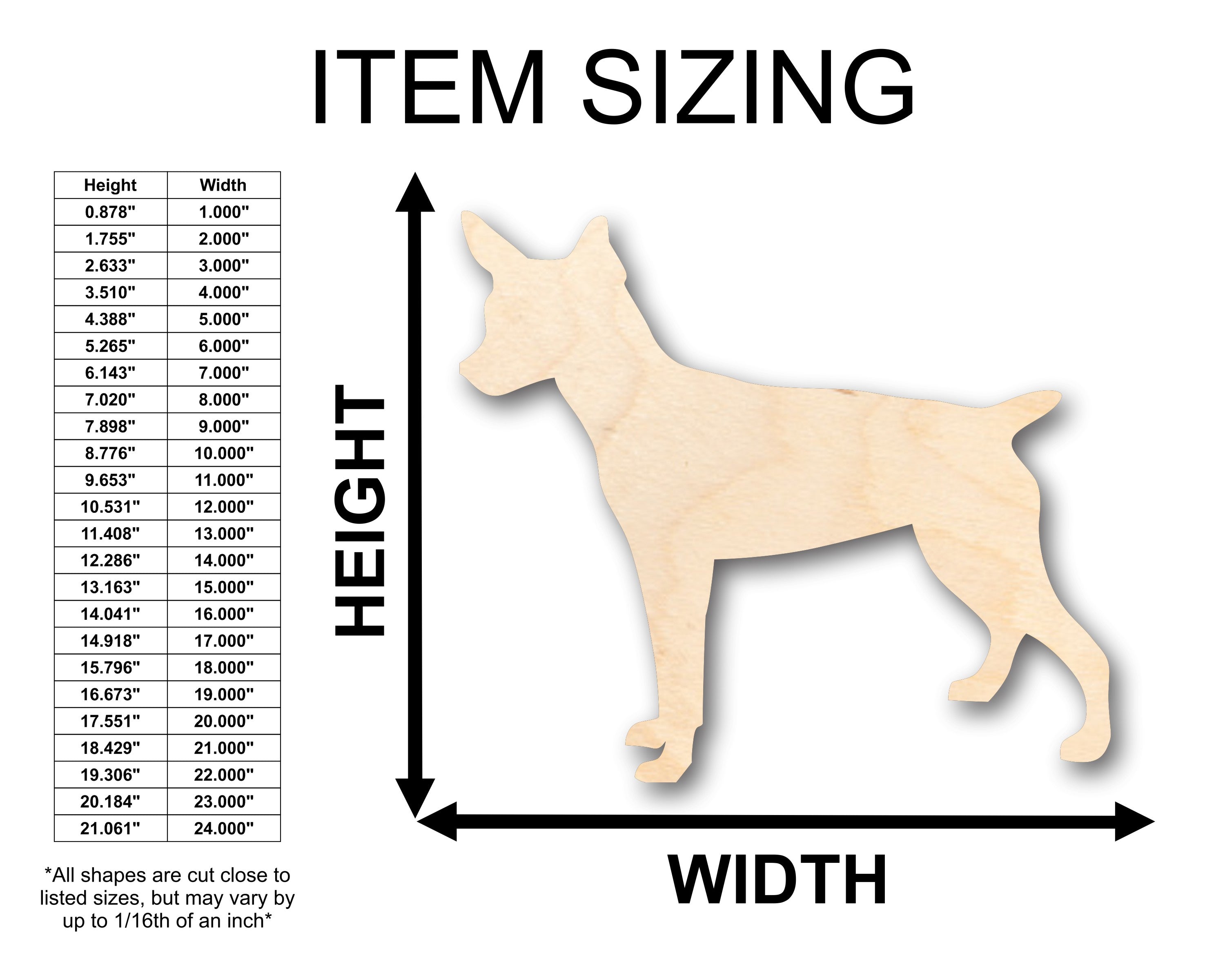 Unfinished Wood Rat Terrier Small Dog Shape - Craft - up to 36
