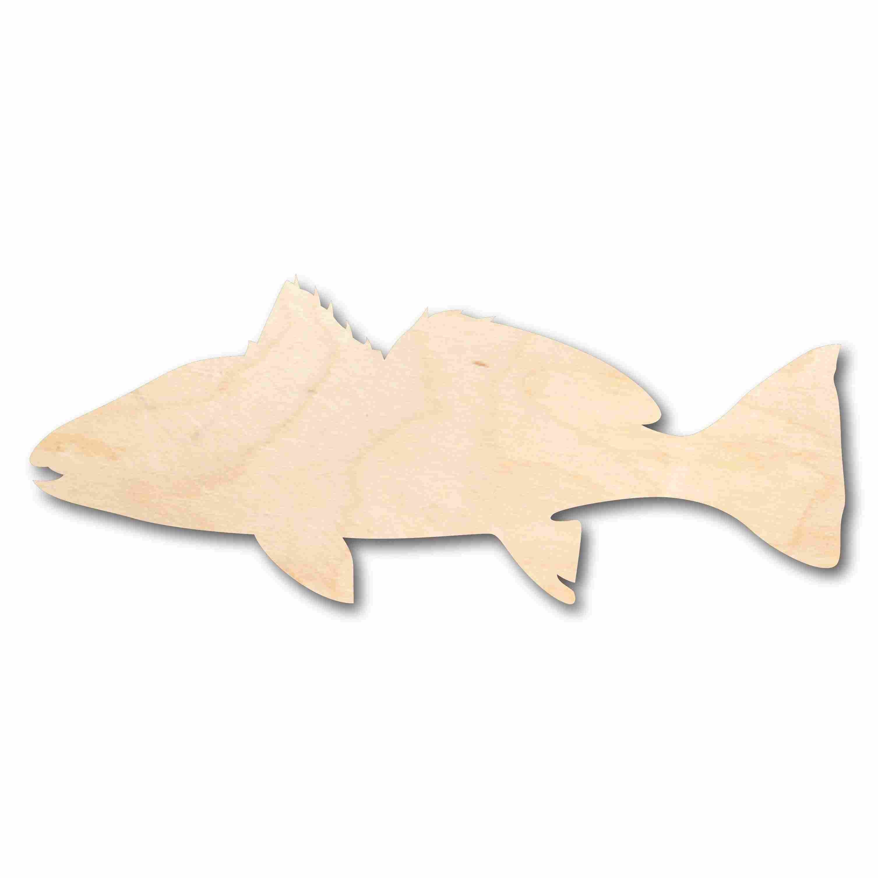 Unfinished Wood Red Drum Fish Silhouette - Craft- up to 24
