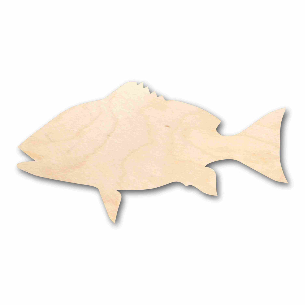 Unfinished Wood Red Snapper Fish Silhouette - Craft- up to 24