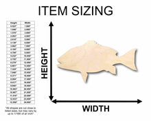 Load image into Gallery viewer, Unfinished Wood Red Snapper Fish Silhouette - Craft- up to 24&quot; DIY
