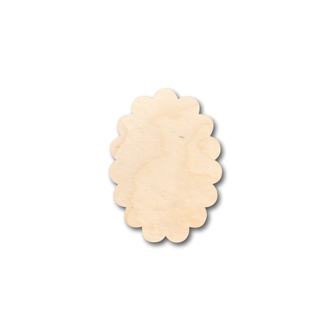 Unfinished Wood Scalloped Oval Shape - Craft - up to 36