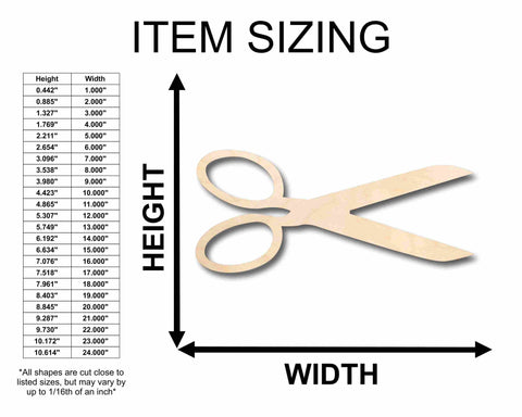 Unfinished Wood Scissors Silhouette - Craft- up to 24" DIY