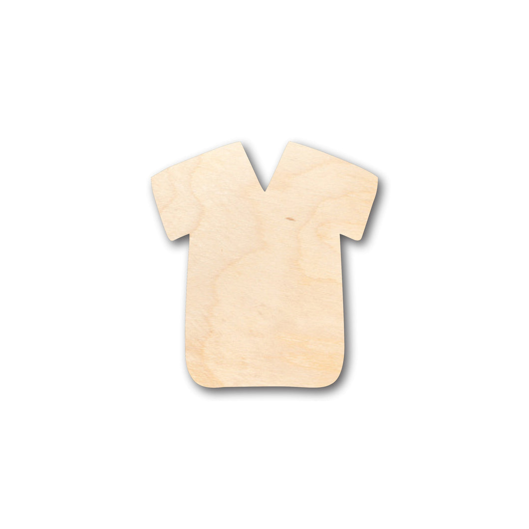 Unfinished Wood Scrub Shirt Shape - Craft - up to 36