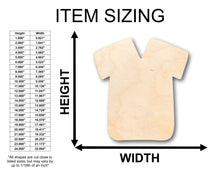Load image into Gallery viewer, Unfinished Wood Scrub Shirt Shape - Craft - up to 36&quot; DIY
