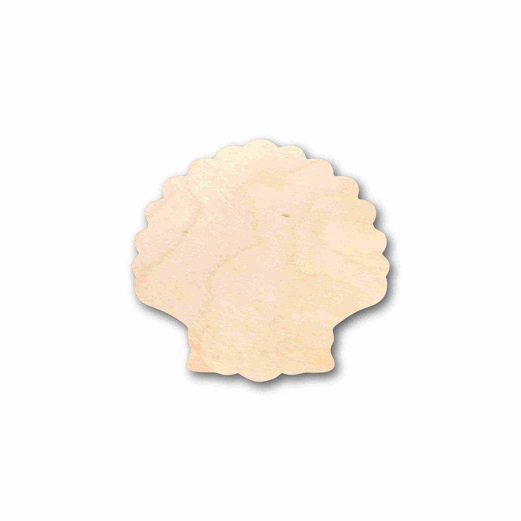 Unfinished Wood Sea Shell Clam Silhouette - Craft- up to 24