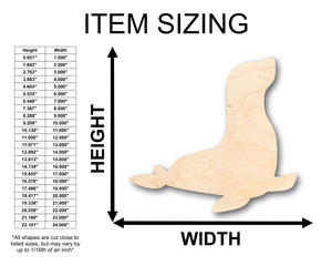 Unfinished Wood Seal Shape - Craft - up to 36" DIY