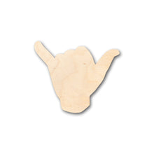 Load image into Gallery viewer, Unfinished Wood Shaka Sign Language Shape - Craft - up to 36&quot; DIY
