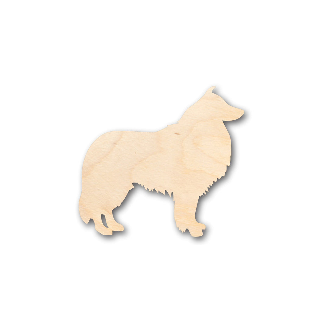 Unfinished Wood Shetland Sheepdog Shelti Dog Shape - Craft - up to 36