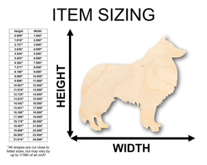 Unfinished Wood Shetland Sheepdog Shelti Dog Shape - Craft - up to 36" DIY
