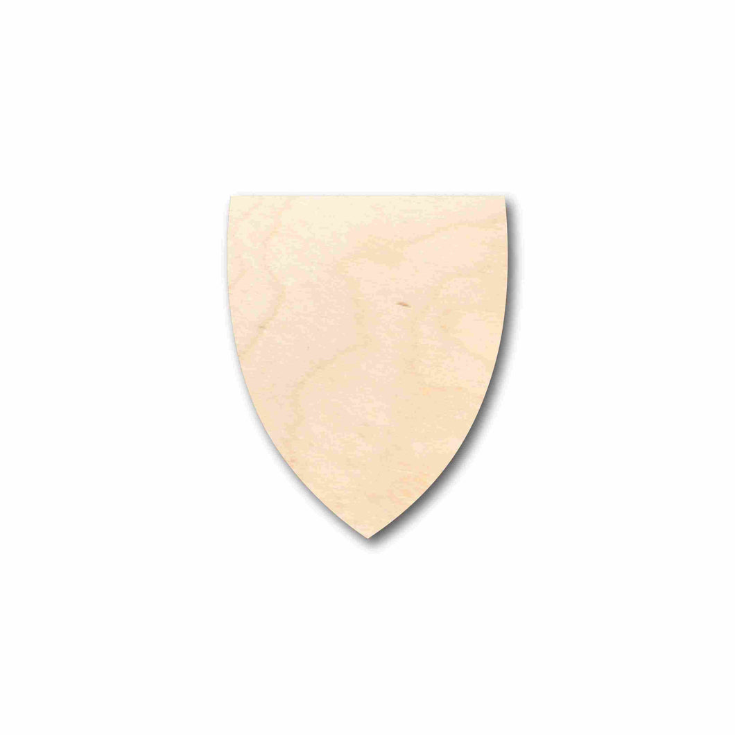 Unfinished Wood Shield Flat Top Silhouette - Craft- up to 24