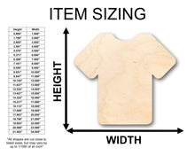 Load image into Gallery viewer, Unfinished Wood Shirt T Shirt Jersey Shape - Craft - up to 36&quot; DIY
