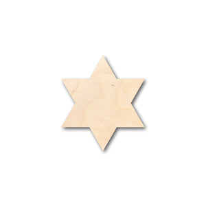 Unfinished Wood Six Point Star Shape - Craft - up to 36" DIY