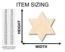 Load image into Gallery viewer, Unfinished Wood Six Point Star Shape - Craft - up to 36&quot; DIY
