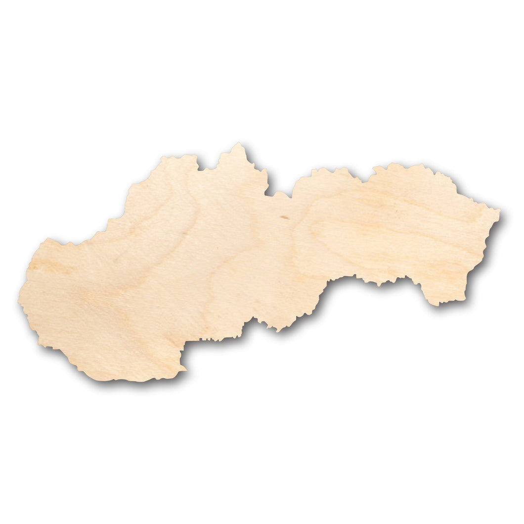 Unfinished Wood Slovakia Country Shape - Craft - up to 36