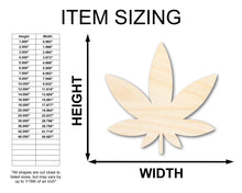 Load image into Gallery viewer, Unfinished Wood Simple Marijuana Leaf Shape - Craft - up to 36&quot; DIY
