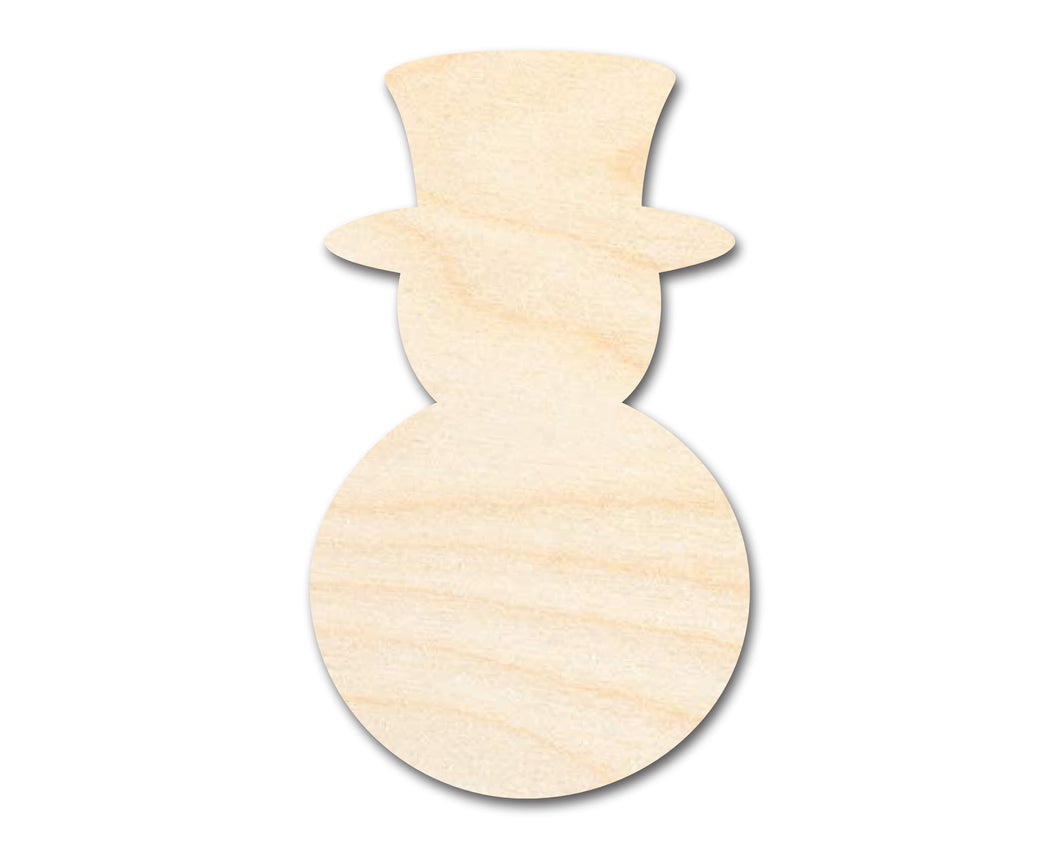 Unfinished Wood Tophat Snowman Shape - Craft - up to 36