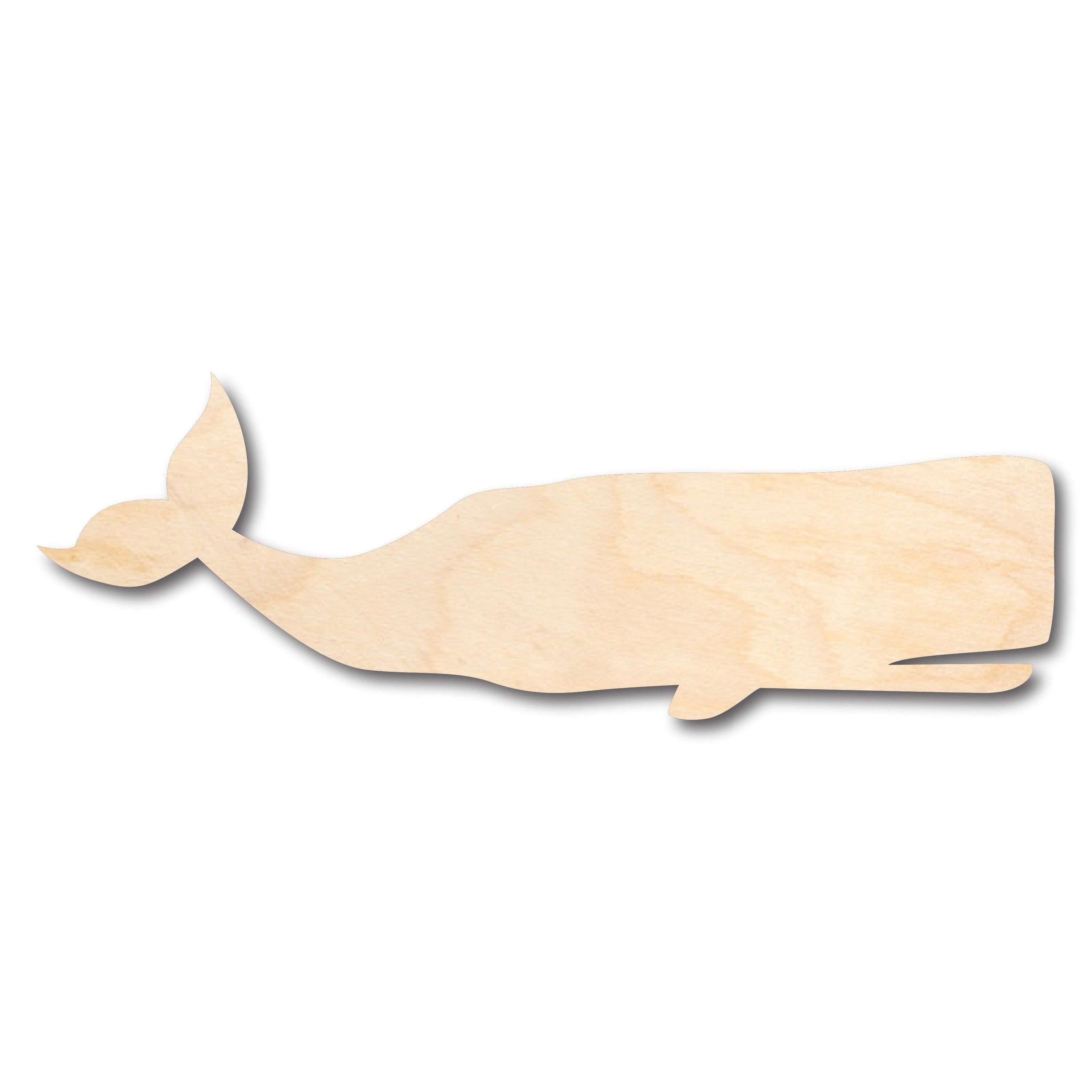 Unfinished Wood Sperm Whale Shape - Craft - up to 36