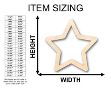 Load image into Gallery viewer, Unfinished Wood Star Outline Shape - Craft - up to 36&quot; DIY
