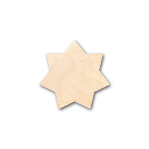 Unfinished Wood Star 7 Point Flower Shape - Craft - up to 36" DIY