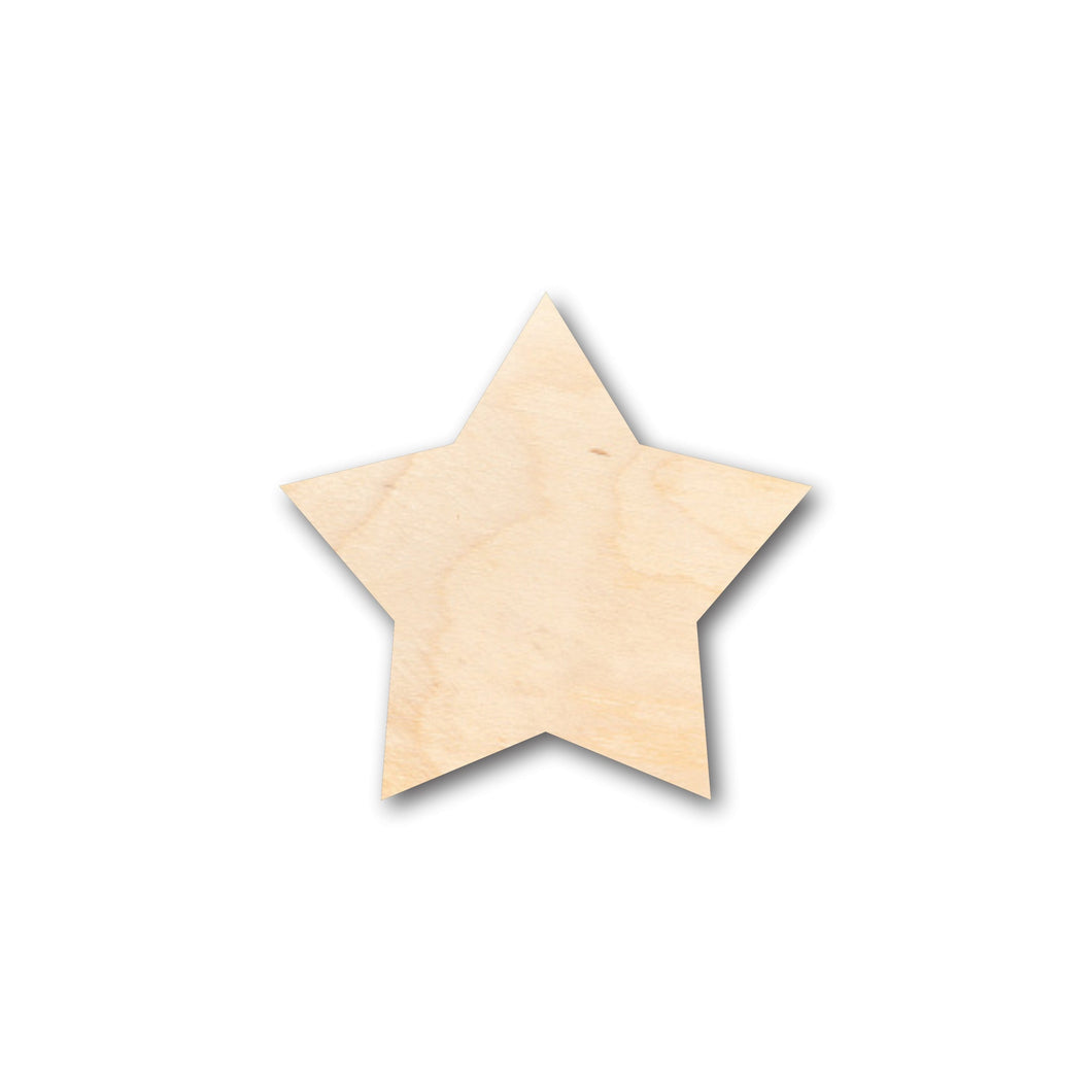 Unfinished Wood Large Fat Star Shape - Craft - up to 36